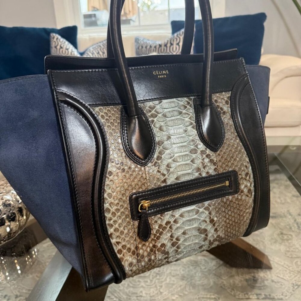 Celine Phyton Suede Large Tote Bag - Picture 3 of 7